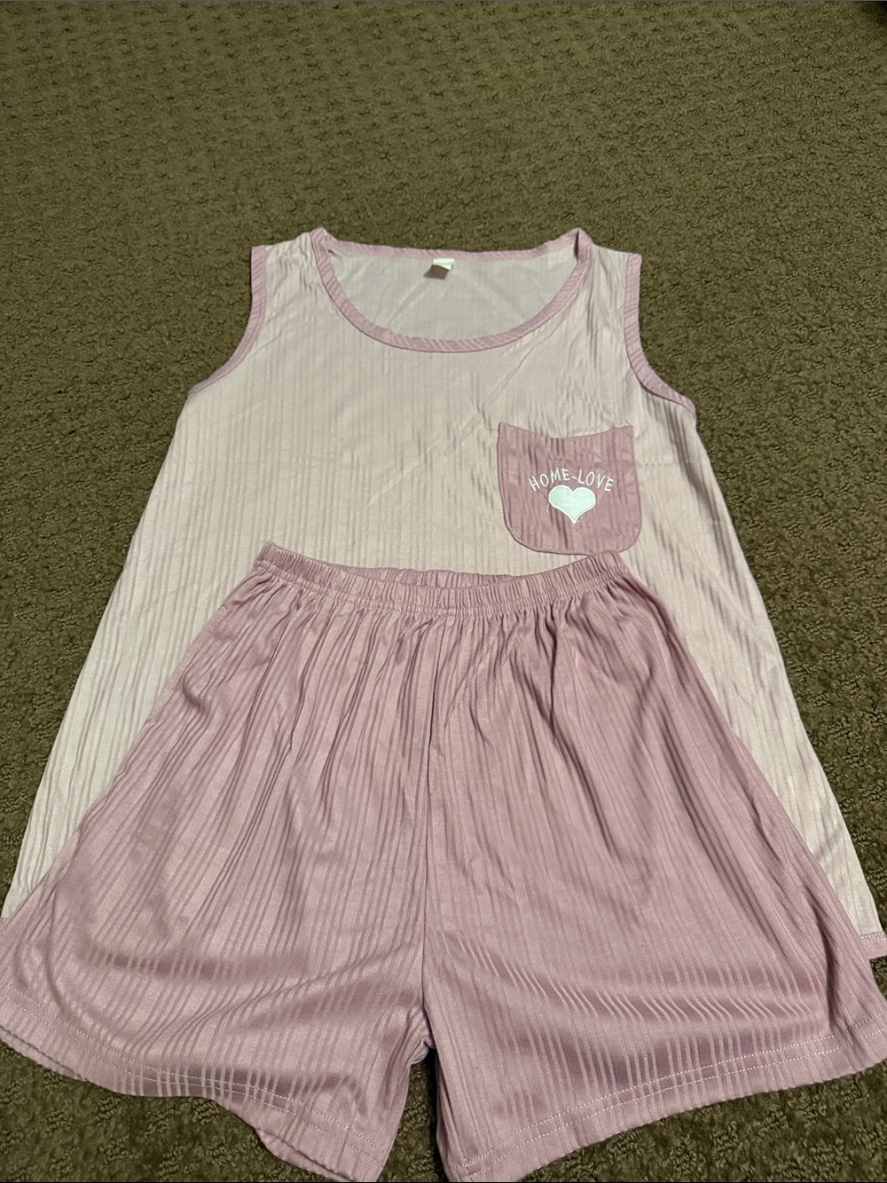 Girl’s Pink Two-Piece Sleep Set - Pocket Tank & Shorts